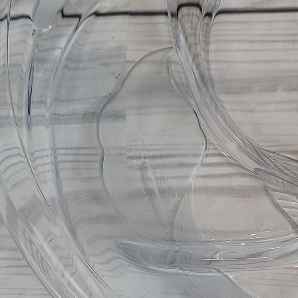 Mikasa Calla Lilly Clear Glass Serving Plate 14" Round - Picture 3 of 7